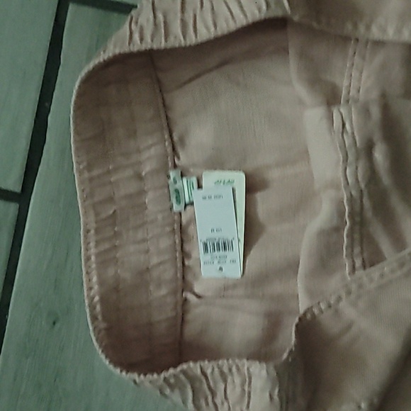 NWT Aerie Twill V-Waist Linen Blend Shorts in Pink Size Medium - Picture 4 of 6